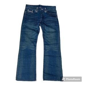 Diesel men’s jeans button fly whisker wash 36 x 31